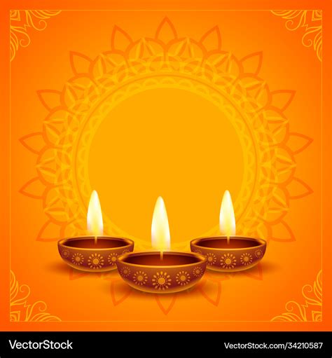 Happy diwali wishes card with text space design Vector Image