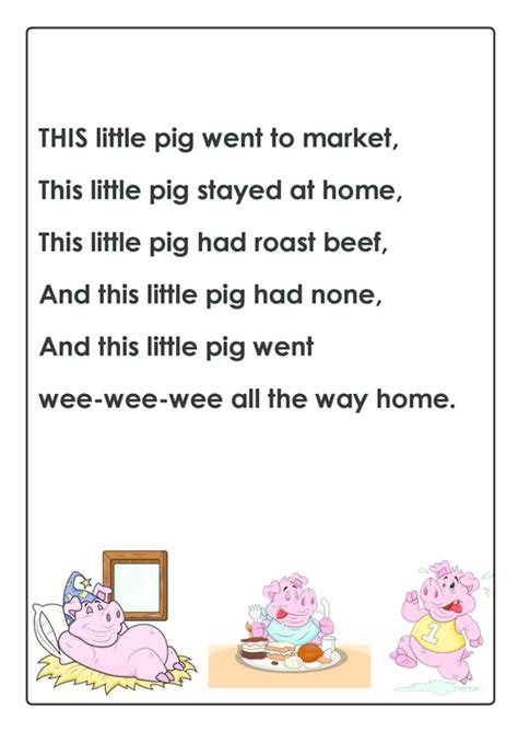 This Little Piggy Nursery Rhyme #rhyming #cognitive #development #early ...