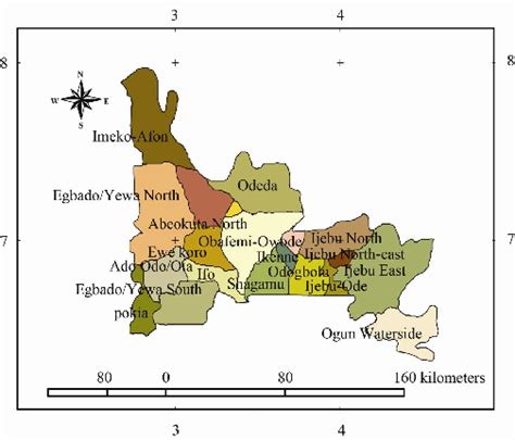 Figure1 Map of Ogun state showing local governments | Download ...