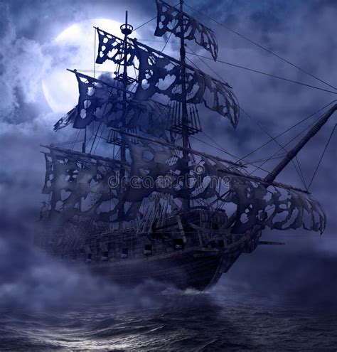 Ghost ship stock illustration. Illustration of evening - 6401403