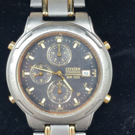 Citizen Chronograph WR 100 Titanium men's wristwatch, 1990s - Catawiki