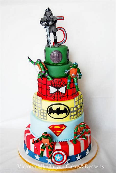 Superheroes 5th Birthday Cake - Decorated Cake by Art - CakesDecor