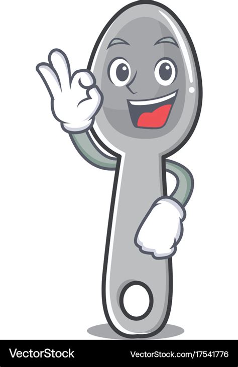 Okay spoon character cartoon style Royalty Free Vector Image