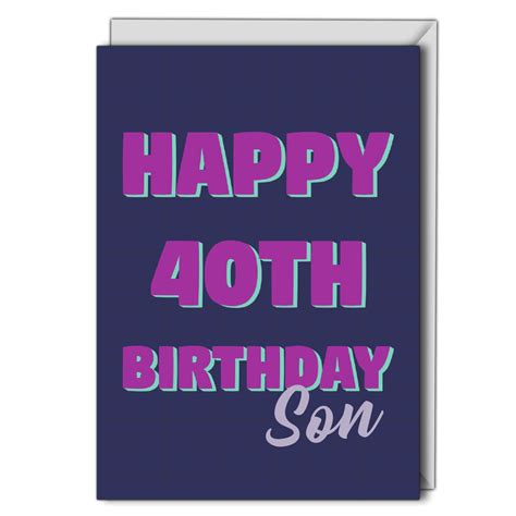 Personalised Cards and Gifts Online 40th Birthday Card Son Neon