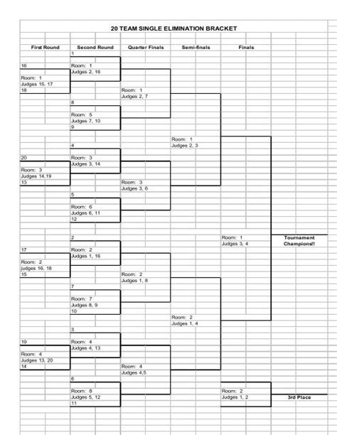 20 TEAM SINGLE ELIMINATION BRACKET