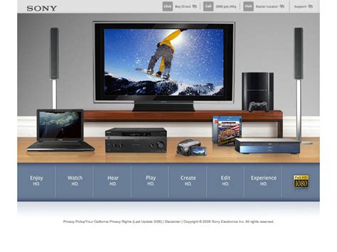 Sony Electronics HD Microsites - Alex Louie - Freelance Interactive ...