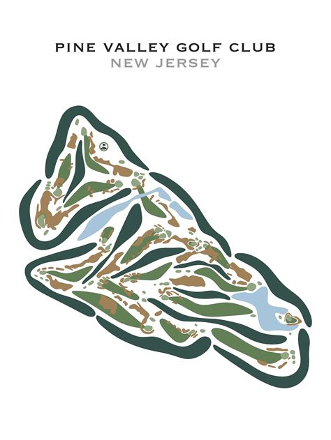 Pine Valley Golf Club, NJ Golf Course Map, Home Decor, Golfer Gift for ...