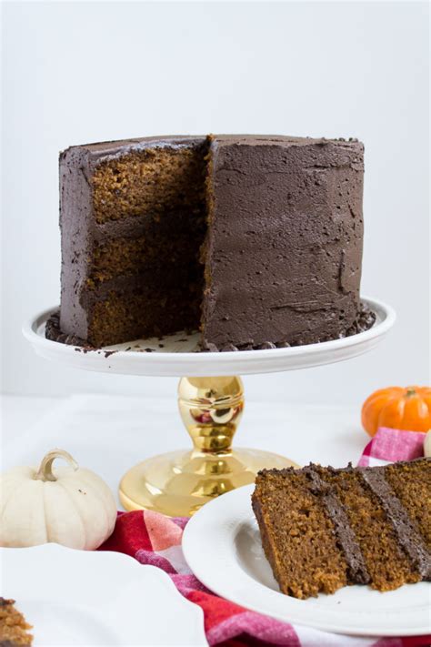 Pumpkin Cake Recipe with Fluffy Chocolate Frosting - Glitter, Inc.