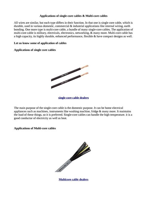 Single-core & Multi-core cables. by electricalzones - Issuu