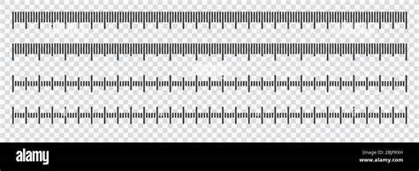 Ruler scale measure. Length measurement scale chart isolated on transparent background eps 10 ...