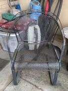 Wrought iron outdoor barrel springer rocker…..23 x 18-1/2 x 32 tall ...