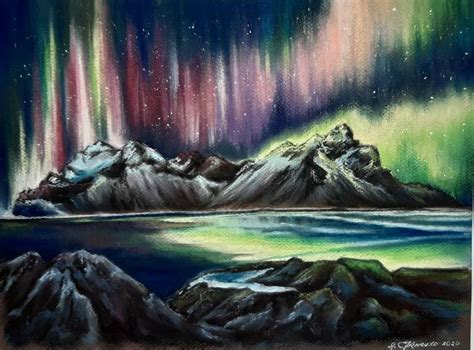 Northern Lights Drawing by Yana Yeremenko | Saatchi Art