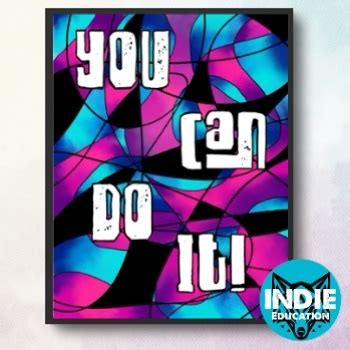 You Can Do It Poster Abstract Design Classroom Decor by Indie Education