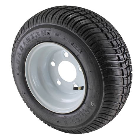 16.5X6.50-8 Loadstar Trailer Tire LRC on 5 Bolt White Wheel - Walmart ...