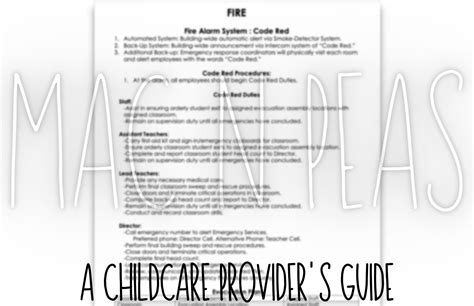 Daycare Emergency Inspections & Drill Records PDF A Childcare Provider's Guide Fire, Tornado ...