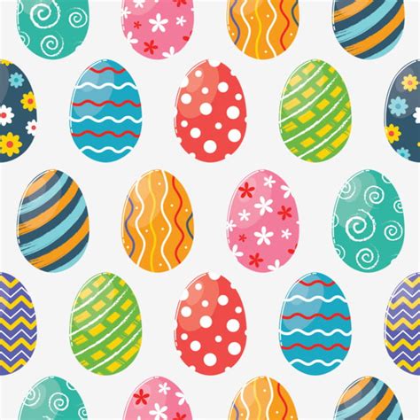 Easter Egg Seamless Vector PNG Images, Seamless Pattern With Colorful ...