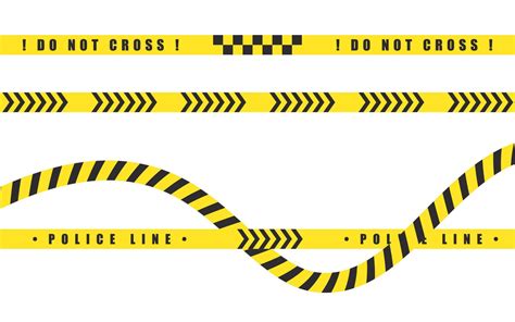 Yellow warning tapes set. Marking tape. Barrier tape. Caution tapes ...