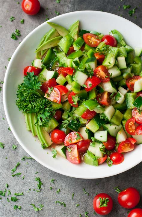 Healthy Tomato Cucumber Avocado Salad