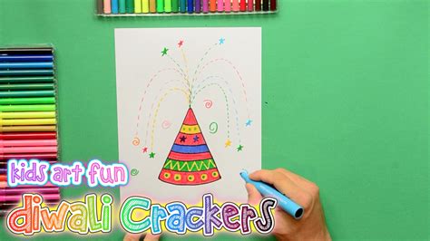 How to draw and color Diwali Crackers - Anar or Flower pot | Diwali ...