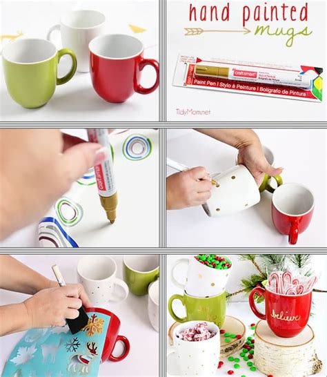 DIY Hand Painted Holiday mugs