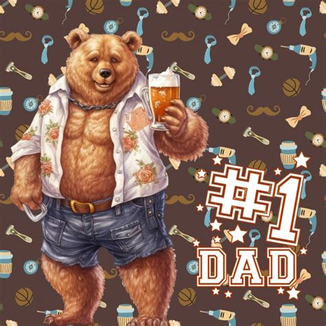 Father's Day Bear With Beer Free Stock Photo - Public Domain Pictures