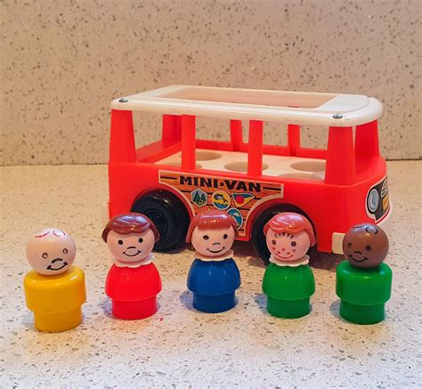 Vintage Fisher Price Mini Bus and Little People, Very Good Condition - Etsy