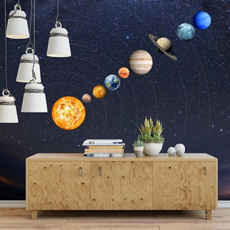 Glow In The Dark Solar System Wall Sticker 9 Planet Decal Kids Room ...