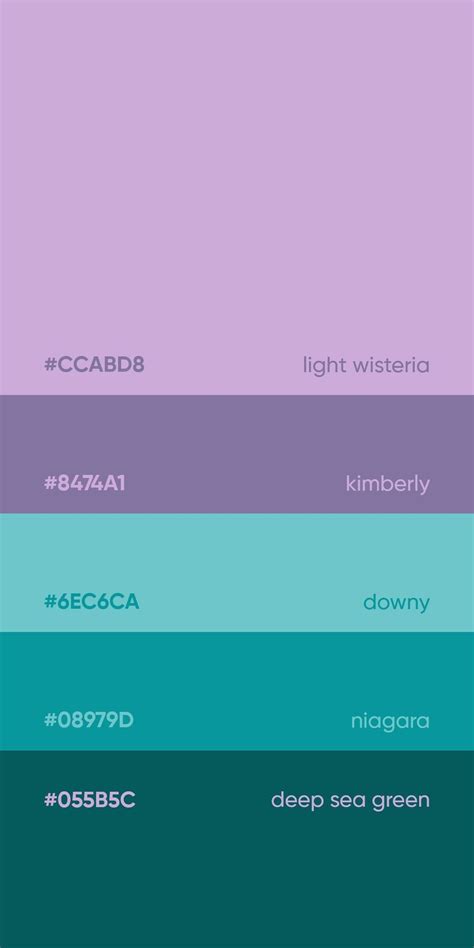 the color scheme for different colors and font