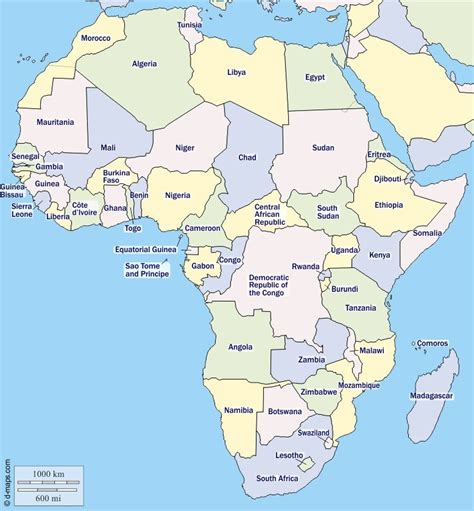 Countries of Africa (list and map; 2024) - Learner trip