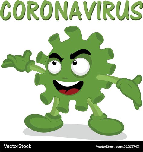 Cartoon coronavirus virus Royalty Free Vector Image