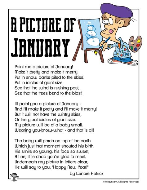 A Picture of January Children's Poem | Woo! Jr. Kids Activities