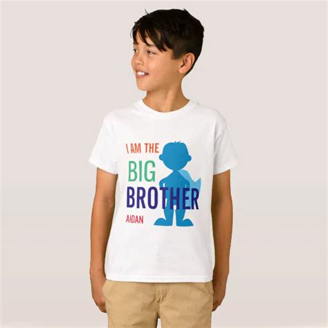 Big Brother Personalized Superhero Silhouette Boys T-Shirt | Zazzle