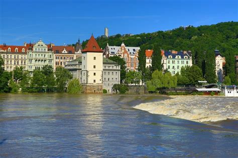 Flooding in Prague in June 2013, Moldau, Castle, Prague, Czech Republic Stock Image - Image of ...