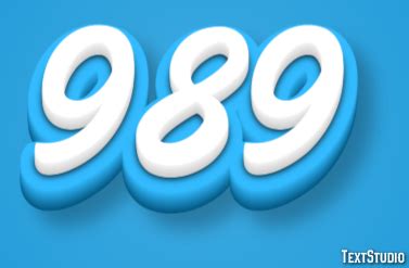 989 Text effect and logo design Number | TextStudio