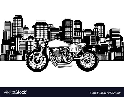 Cafe racer motorcycle bike outline Royalty Free Vector Image