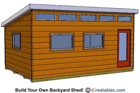 14x20 Modern Studio Shed Plans | iCreatables | Shed plans, Building a ...