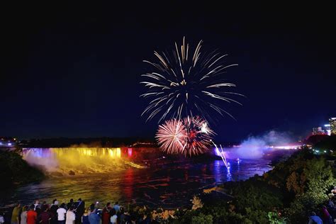 Spectacular Fireworks Show over Niagara Falls