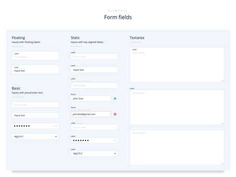 Form Fields Input | Fields, Website template design, Web design projects