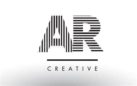 AR a R Black and White Lines Letter Logo Design. Stock Vector - Illustration of modern, brand ...