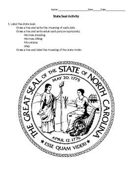 North Carolina State Seal Activity by Teaching for the Glory of God