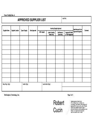 Approved Supplier List Template: Complete with ease | airSlate SignNow