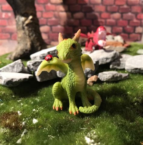 Adorable Miniature Green Dragon With Ladyon Its Wing Fairy - Etsy