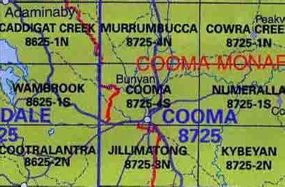 Cooma 8725-4-S NSW Topographic Map - Printed - A.B.C. Maps