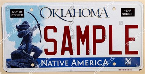 Sample Oklahoma Automobile License Plate Pictured Editorial Stock Photo ...