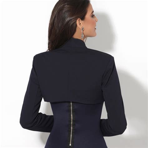 Womens Ladies Shrug Bolero Long Sleeve Crop Top Blazer Coat Party ...