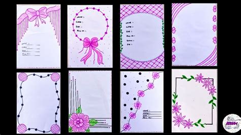 8 Easy Border design for project | Easy border design | Designs for front page | paper design ...