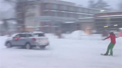 Snowboarding the Streets of Saratoga Springs - Videos from The Weather Channel