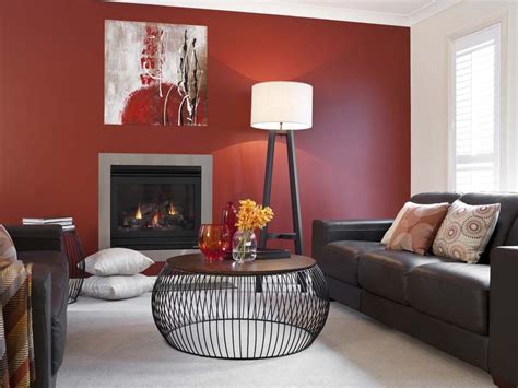 Lounge Room Red Feature Wall - Inspirations Paint | Living room red, Feature wall living room ...