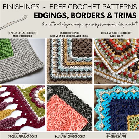 Beautiful Crochet Edgings, Blanket Borders and Trims. • Oombawka Design ...