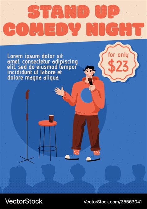 Poster stand up comedy night concept Royalty Free Vector